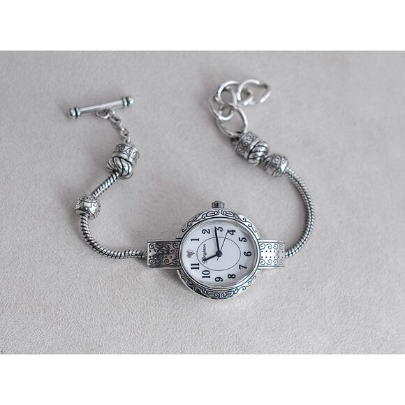 Brighton Vintage Tustin Charm Watch Silver Plated Toggle Clasp 7-8.5" Works - Picture 1 of 5